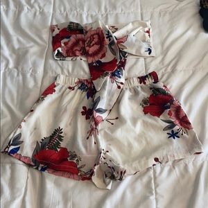 Bandeau top & matching shorts